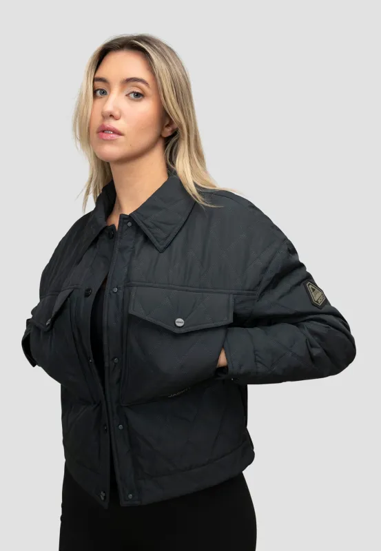 Eden Quilted Shirt Jacket Black made by JACK1T