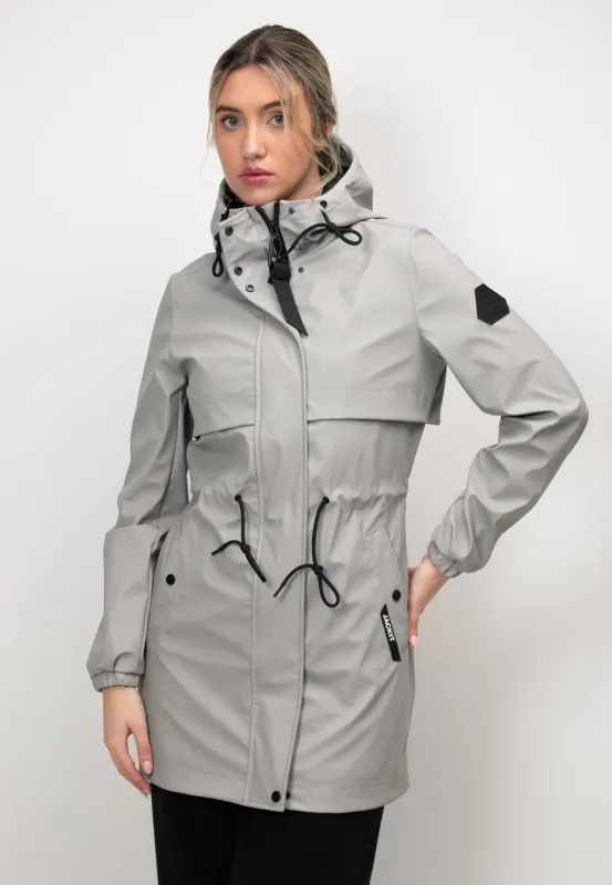 Aurora Raincoat with Cape Dusty Light Grey made by JACK1T