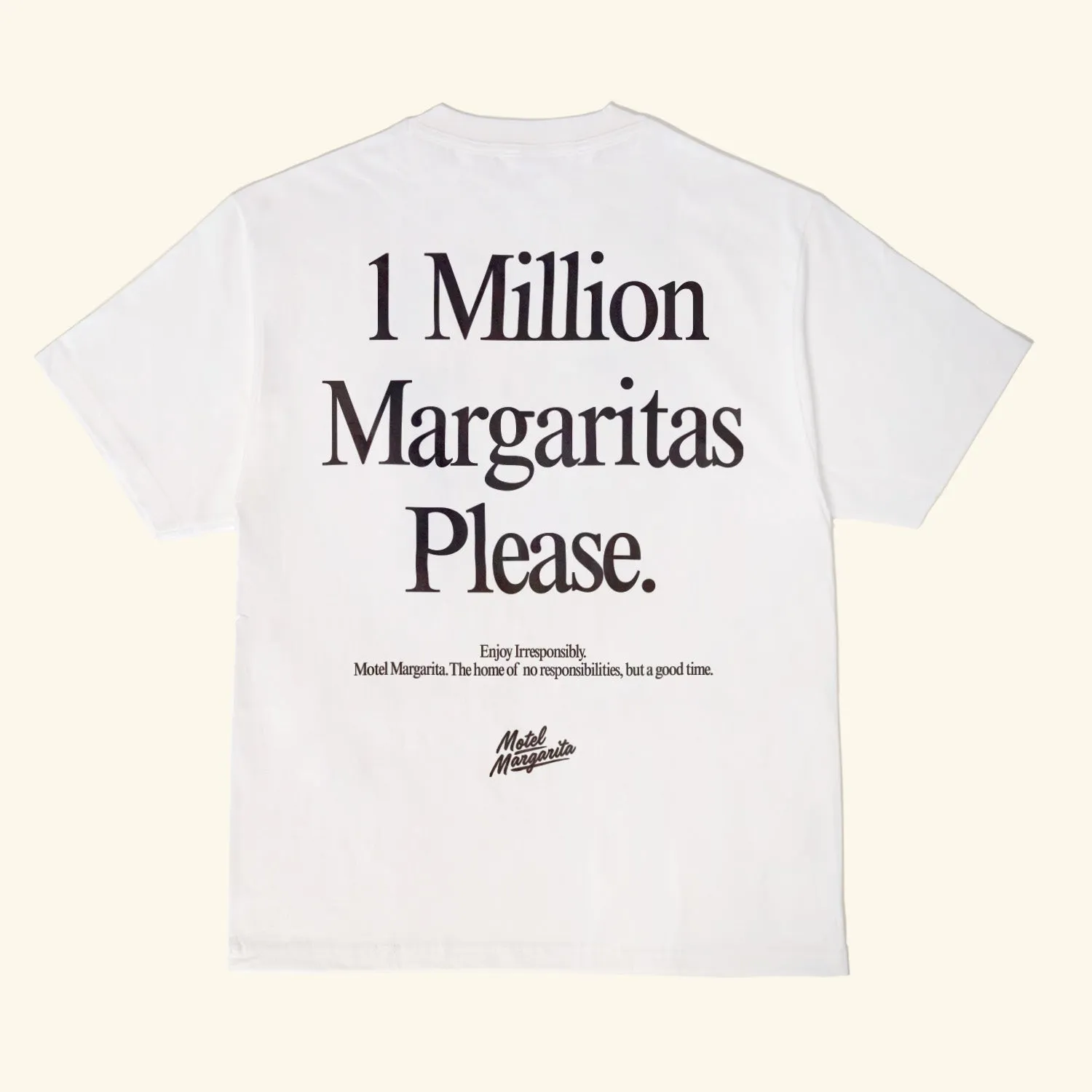 1 Million Tee - White sold by Motel Margarita