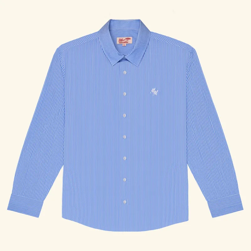 Newport L/S Button Up - Sky Blue/White Stripe sold by Motel Margarita