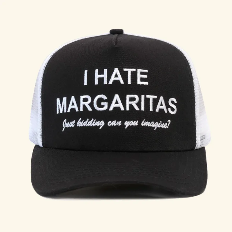 I Hate Margs Trucker Hat - Black/White sold by Motel Margarita