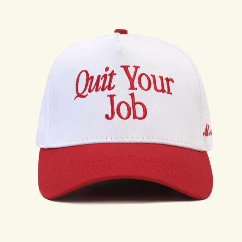 Quit Your Job Snapback - Cherry/White sold by Motel Margarita