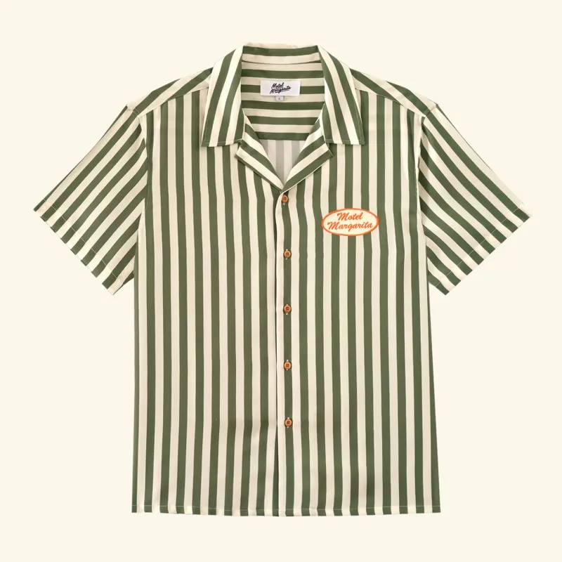 Cabana Button Up - Bone/Forest sold by Motel Margarita