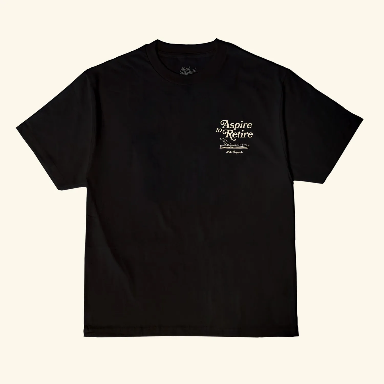 Aspire to Retire - Lounge Tee - Black sold by Motel Margarita product image thumbnail 2