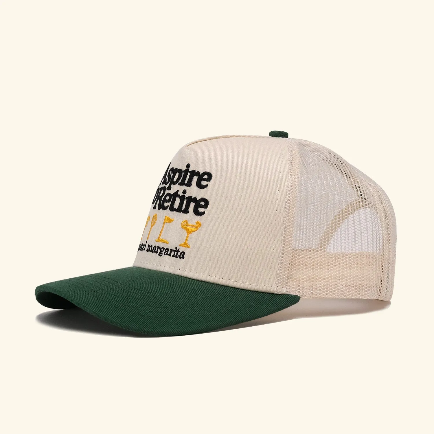 Aspire Two-Tone Trucker - Bone/Forest sold by Motel Margarita product image thumbnail 2