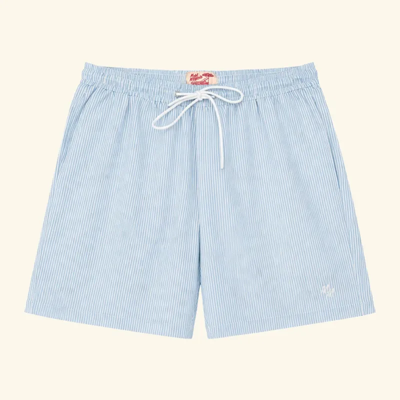 Del Mar 6.5" Shorts - Blue/White sold by Motel Margarita