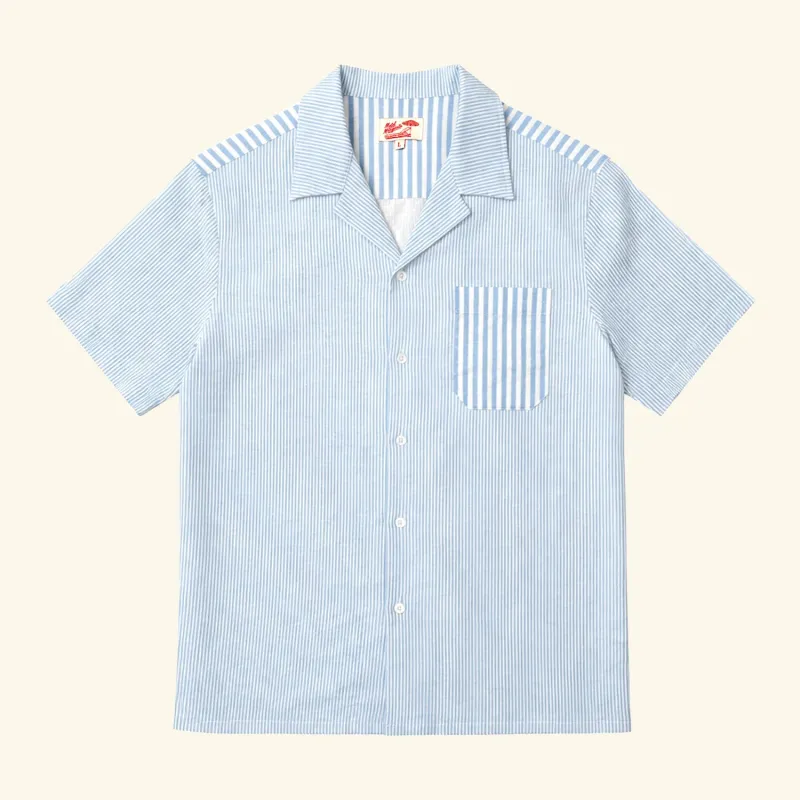 Del Mar Button Up - Blue/White sold by Motel Margarita