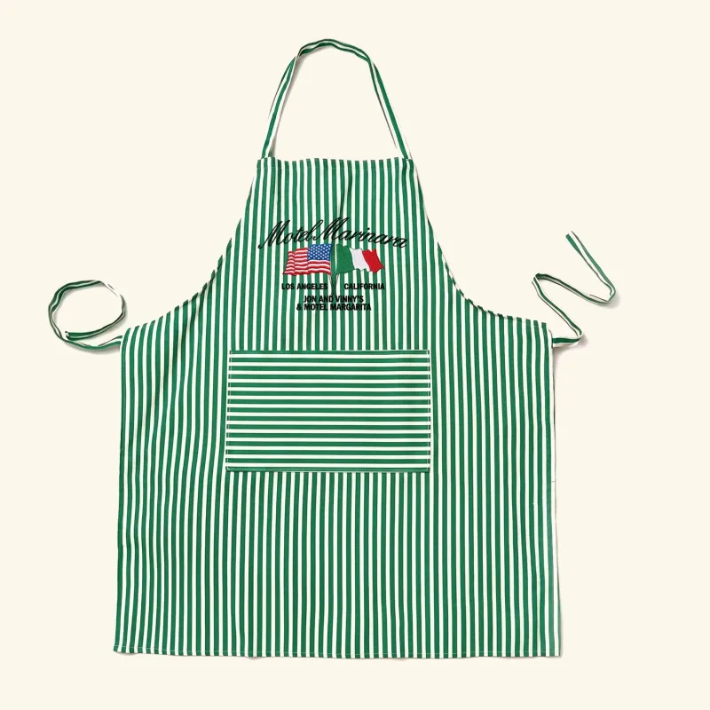 Motel Marinara Apron - Green/White (Motel Margarita x Jon & Vinny's) made by Motel Margarita