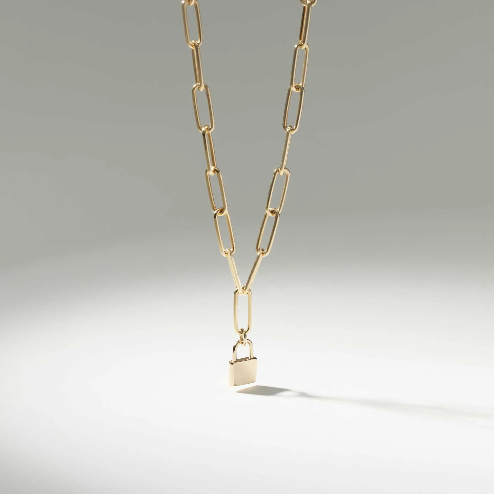 Padlock Paperclip Necklace Gold sold by Muru product image thumbnail 3