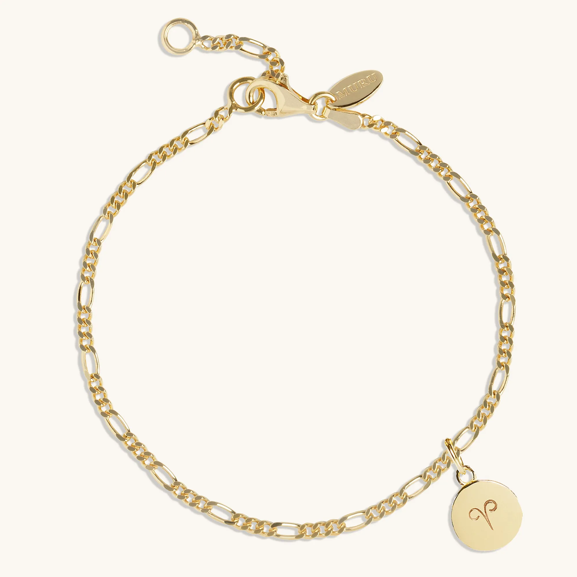 Zodiac Sign Figaro Chain Bracelet Gold sold by Muru