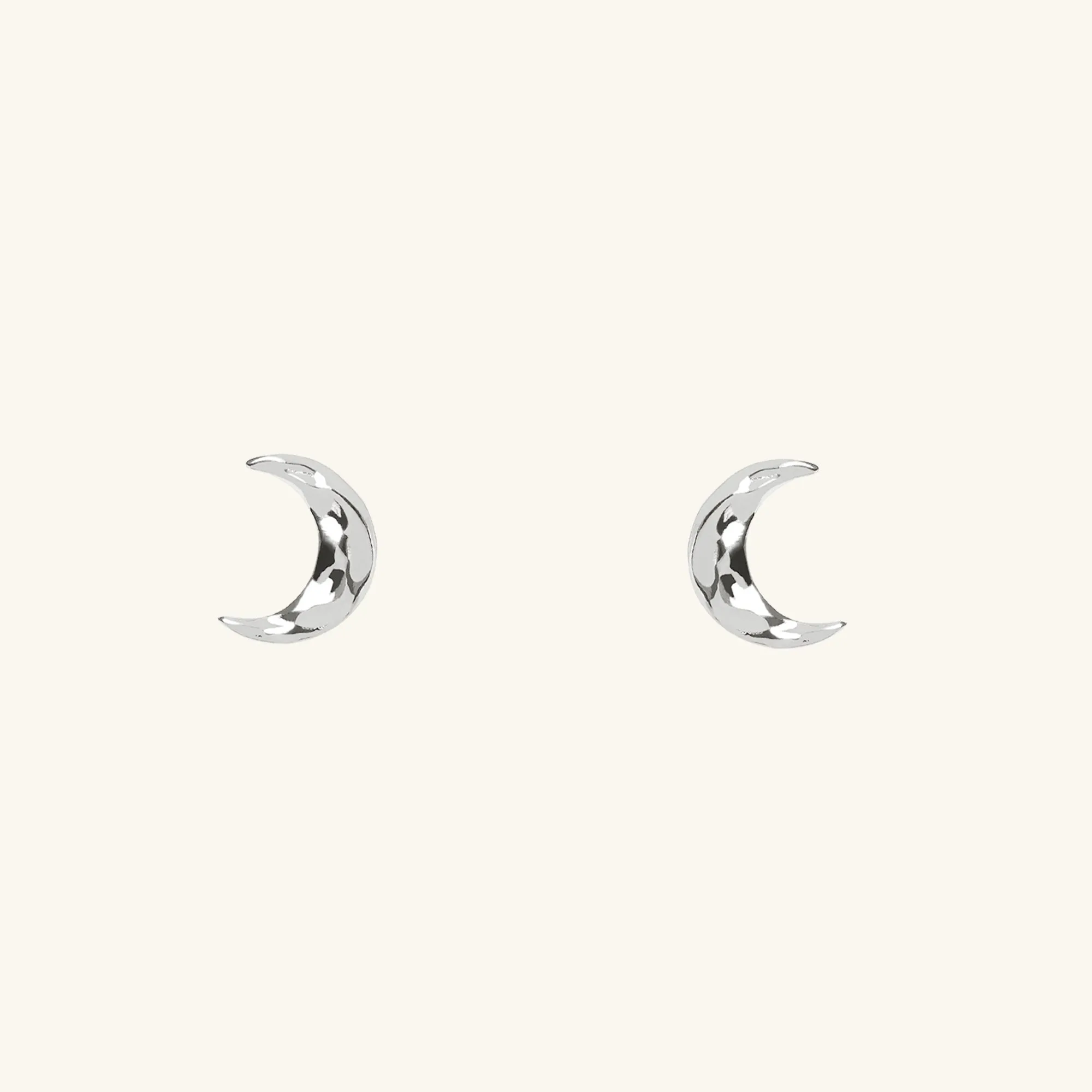 Moon Stud Earrings Silver sold by Muru