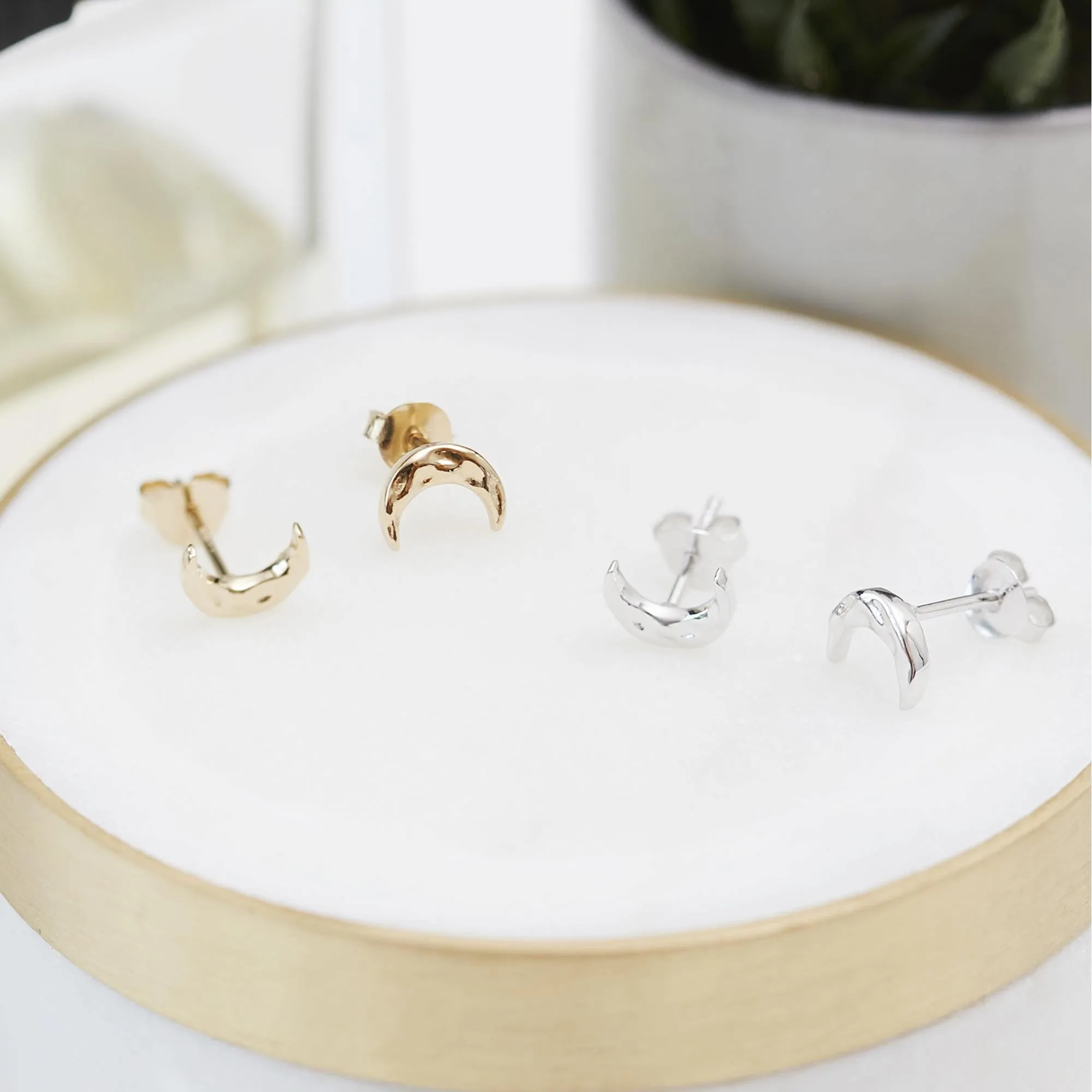 Moon Stud Earrings Silver sold by Muru product image thumbnail 3