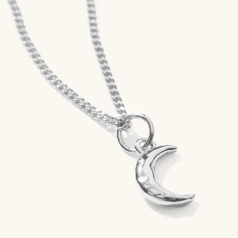 Tiny Moon Necklace Silver sold by Muru
