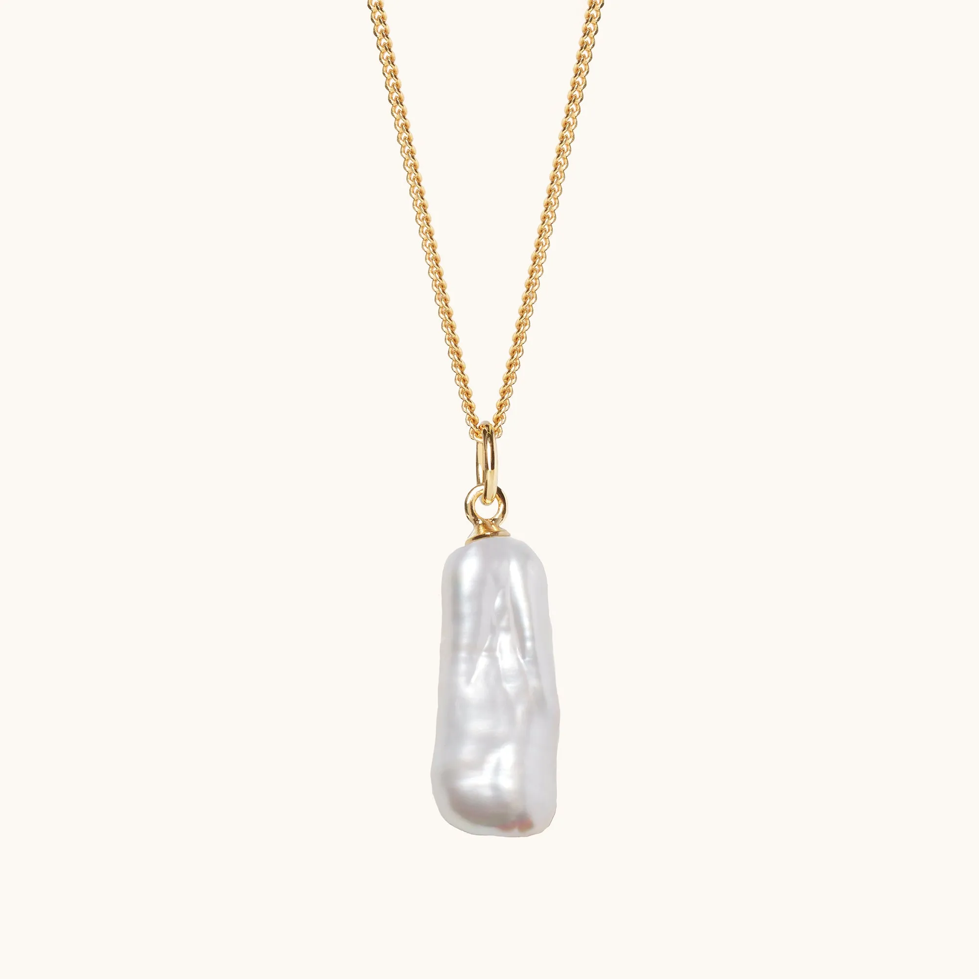Long Pearl Necklace Gold sold by Muru