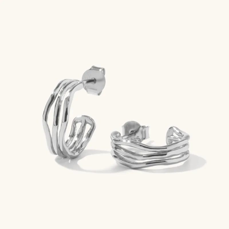 Karma Hoops Silver sold by Muru