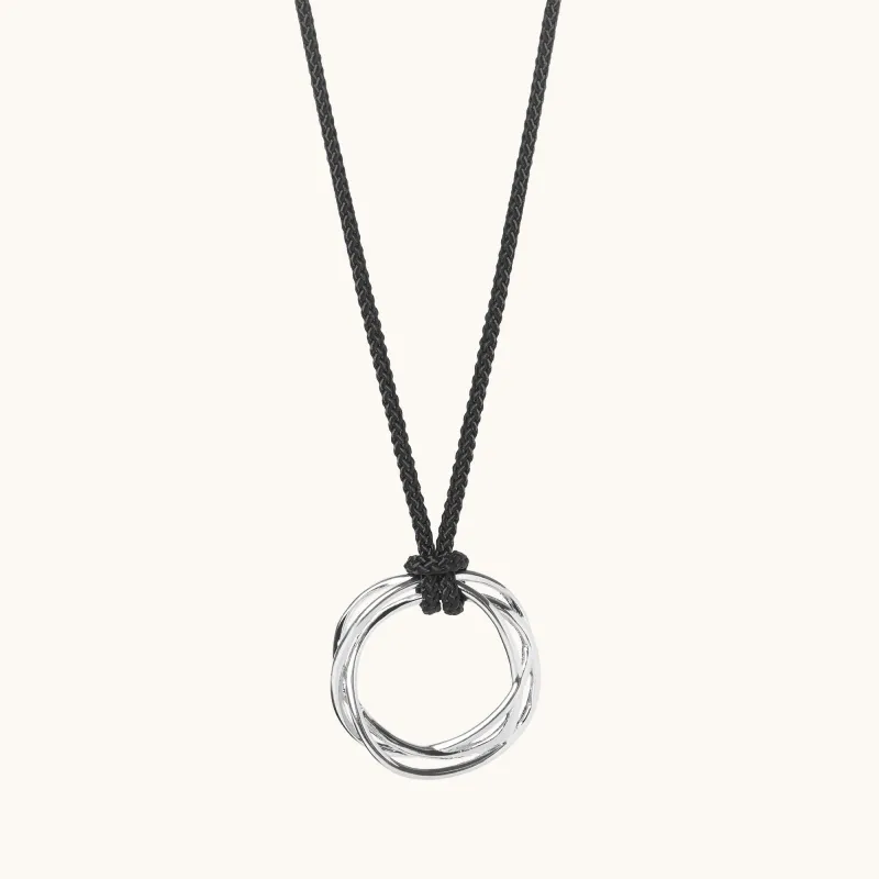 Karma Circle Cord Necklace Silver sold by Muru