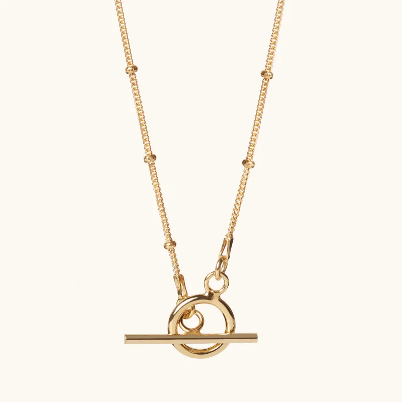 T Bar Bead Necklace Gold sold by Muru