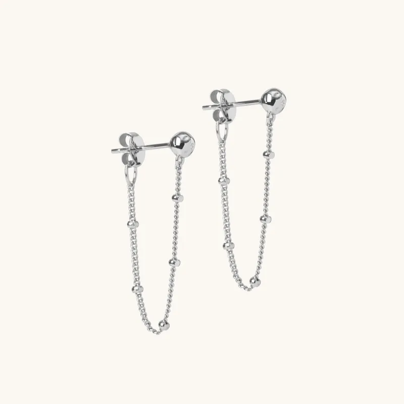 Lume Chain Earrings Silver sold by Muru