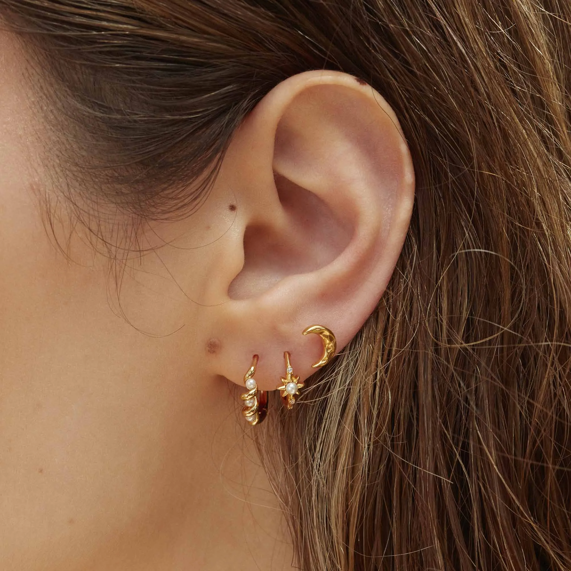 Gaia Pearl Hoops Silver sold by Muru product image thumbnail 2