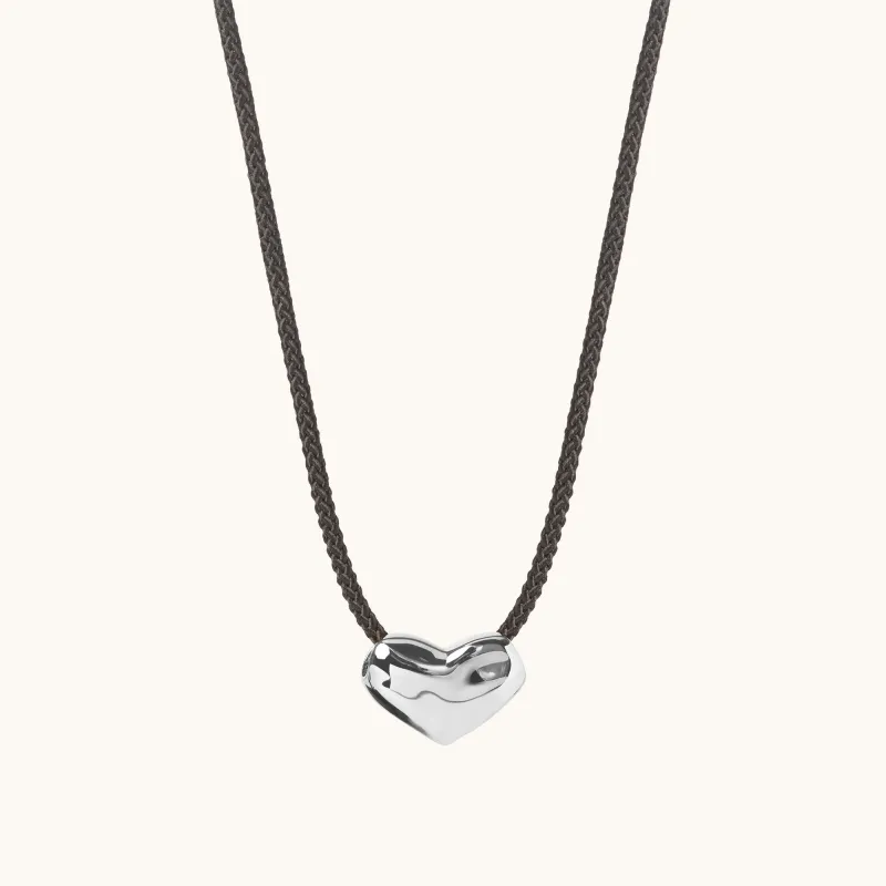 Heart Cord Necklace Silver sold by Muru