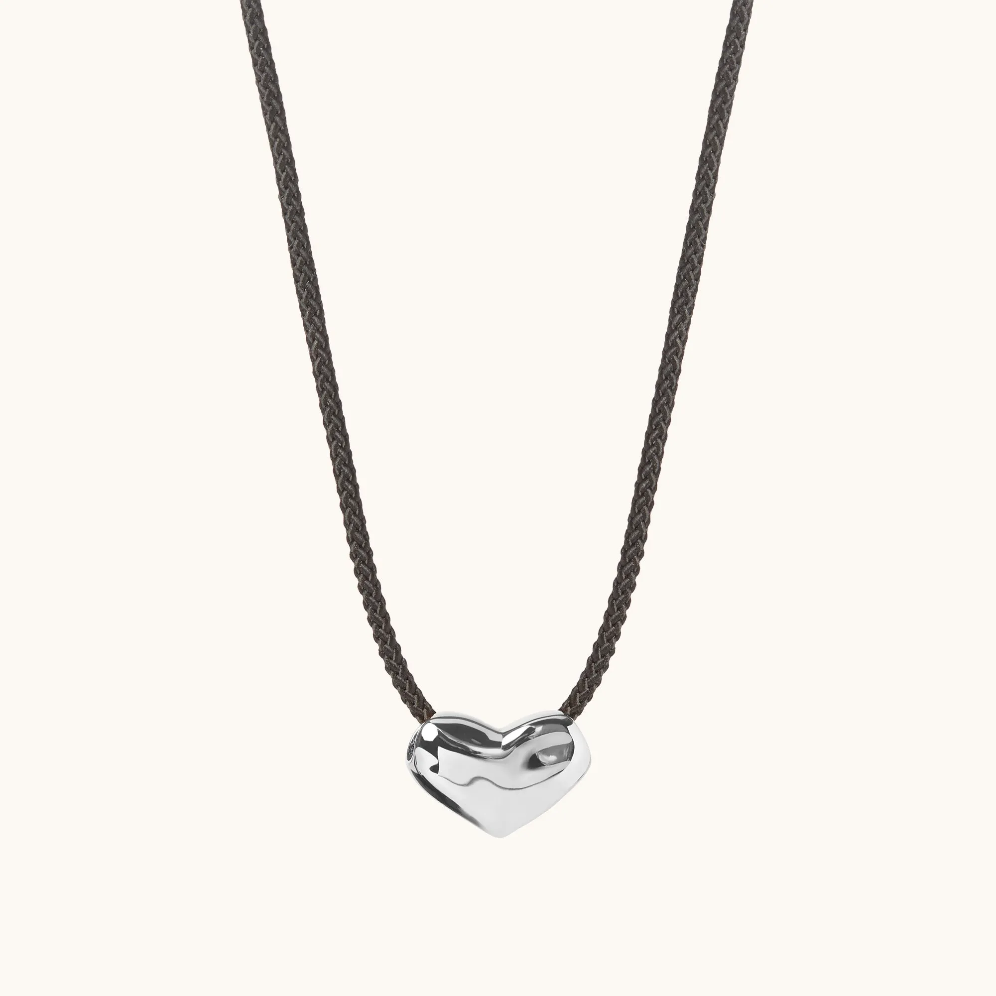 Heart Cord Necklace Silver sold by Muru