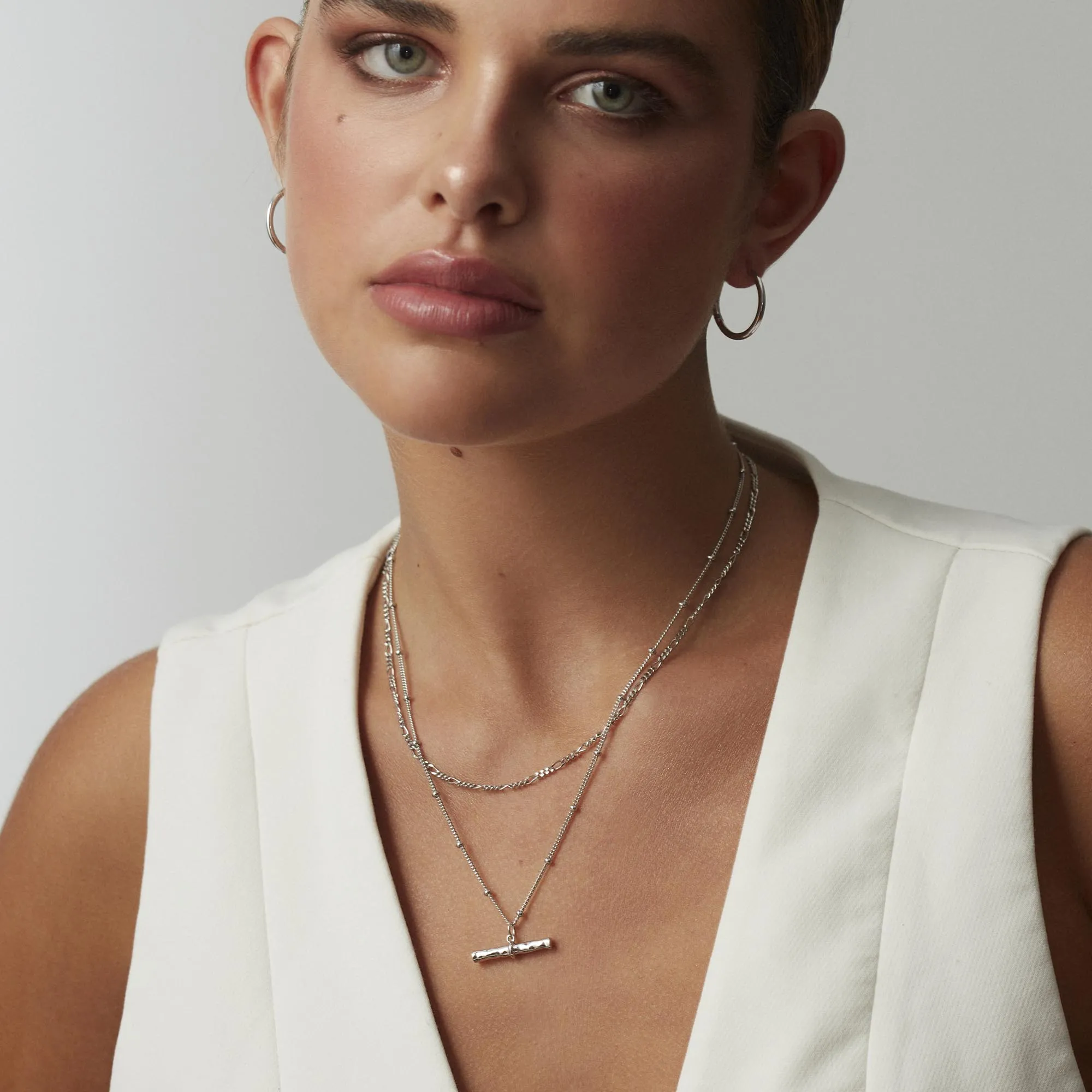 Wide T-Bar Necklace Silver sold by Muru product image thumbnail 2