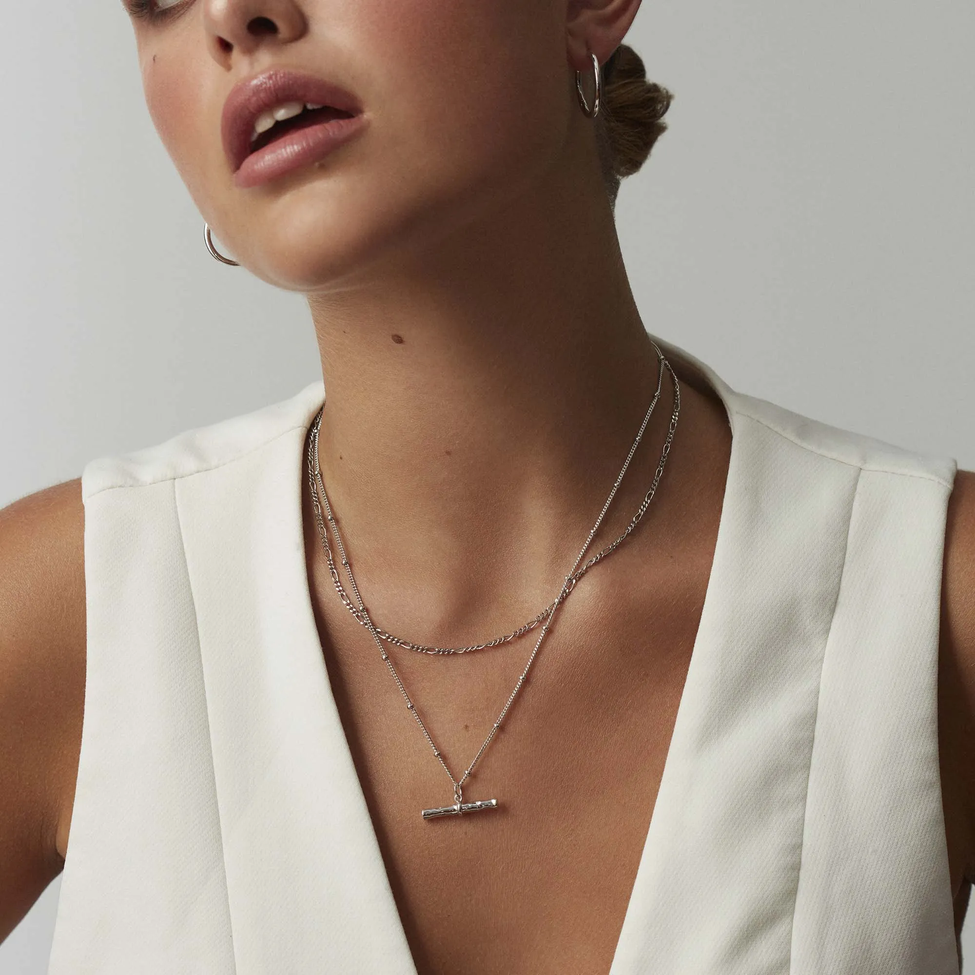 Wide T-Bar Necklace Silver sold by Muru product image thumbnail 3