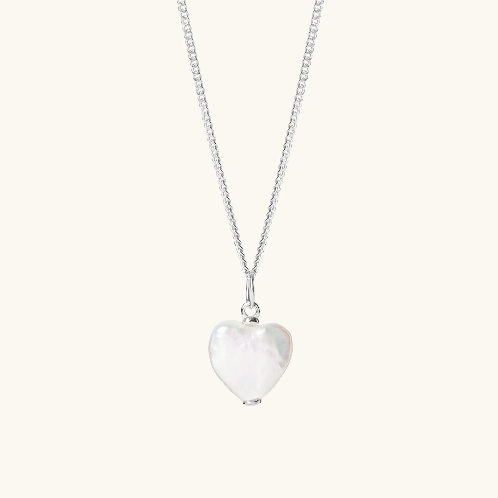 Pearl Heart Necklace Silver sold by Muru