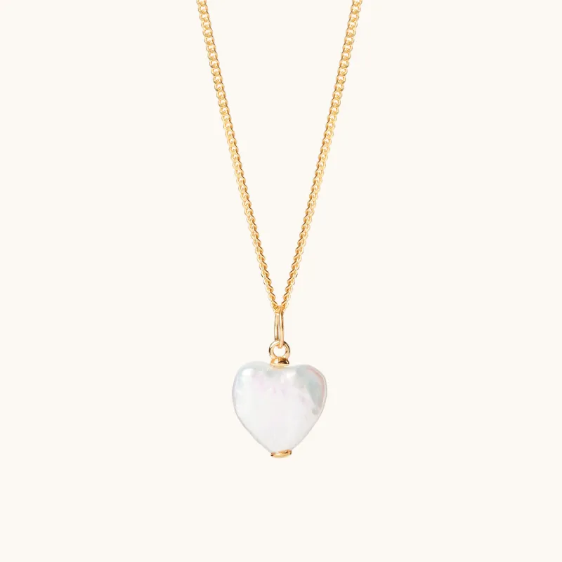 Pearl Heart Necklace Gold sold by Muru