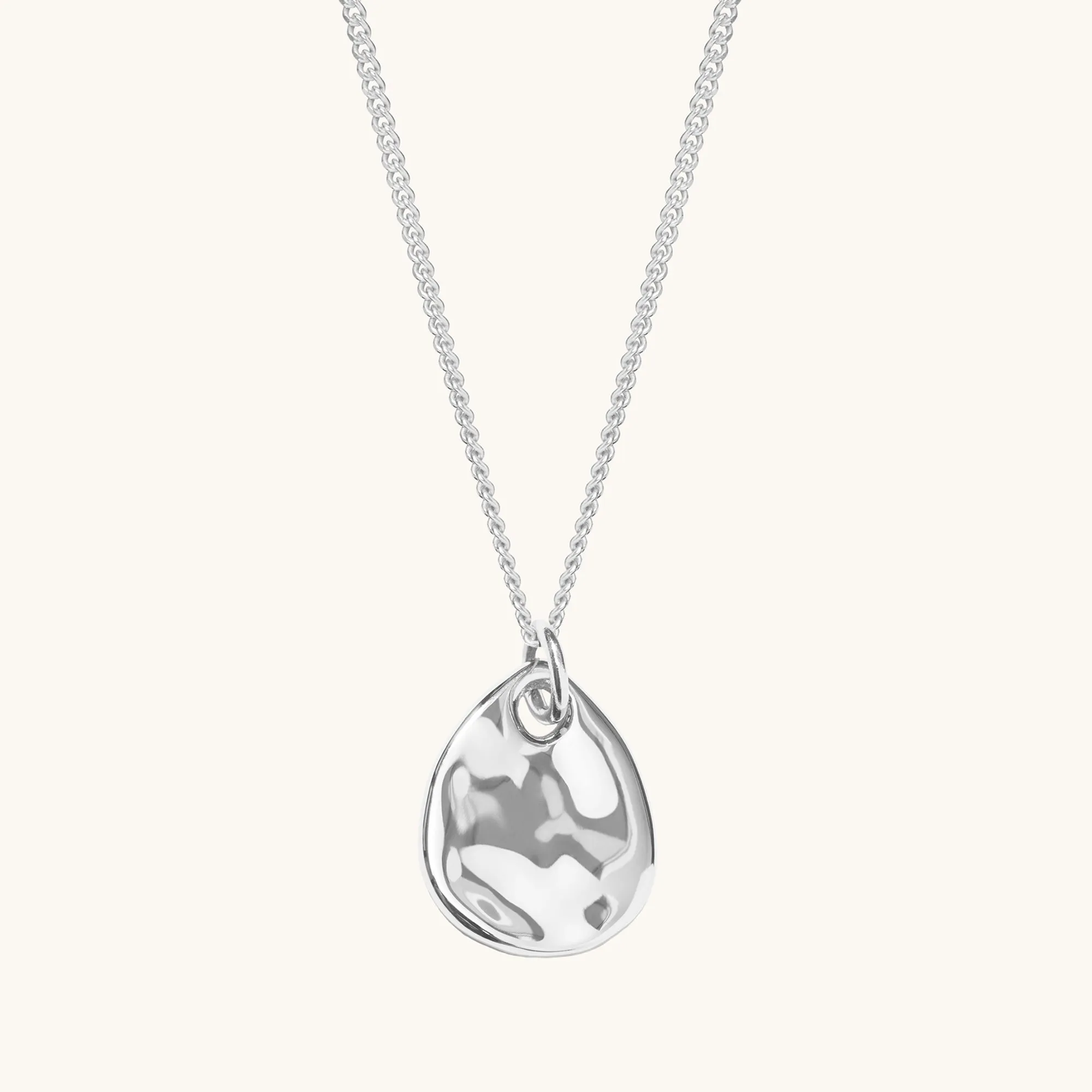 Ripple Tear Drop Necklace Silver sold by Muru