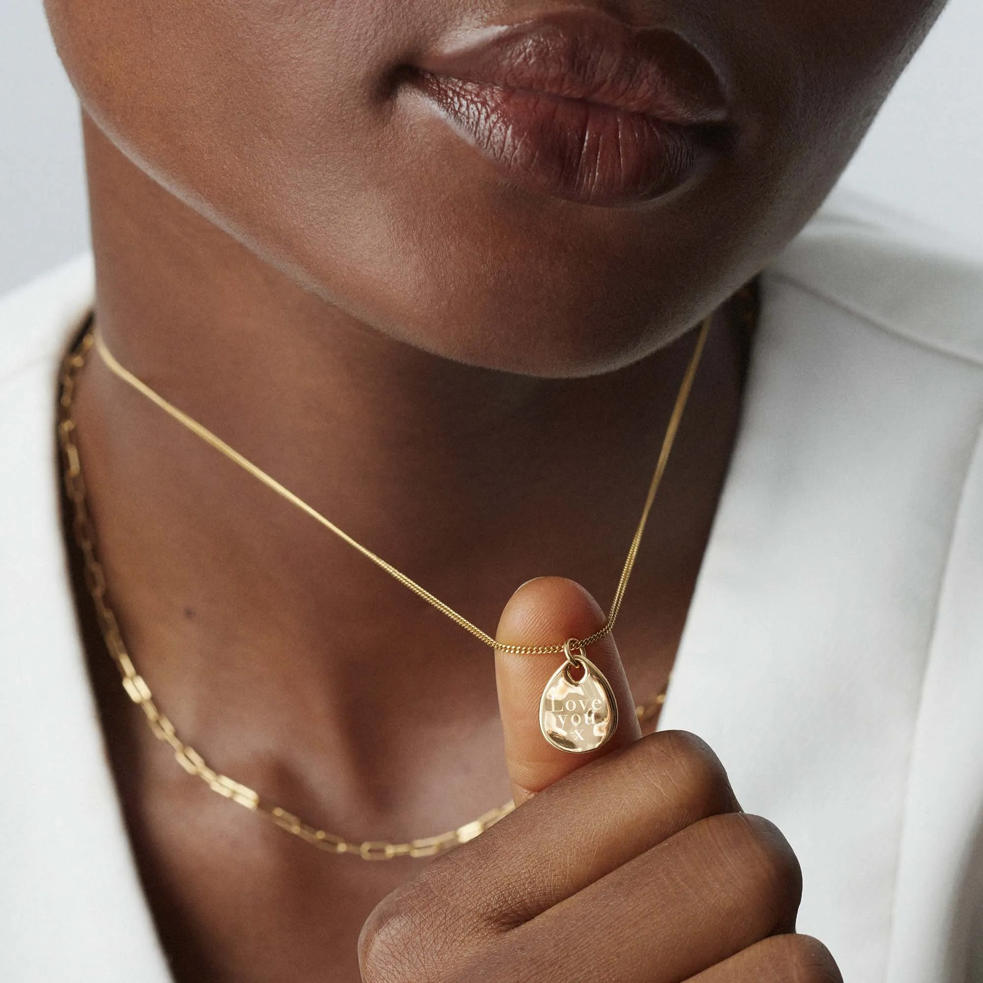 Ripple Tear Drop Necklace Silver sold by Muru product image thumbnail 4