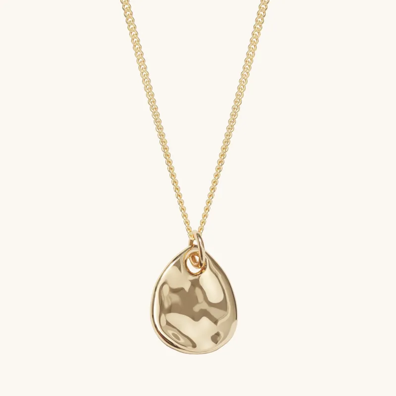 Ripple Tear Drop Necklace Gold sold by Muru