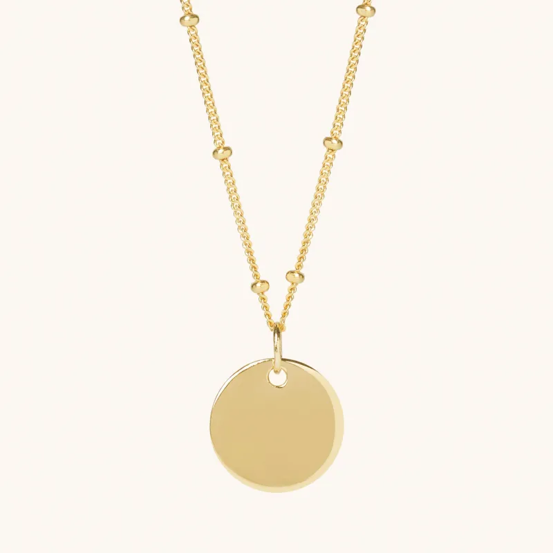 Engraveable Round Bead Necklace Gold sold by Muru