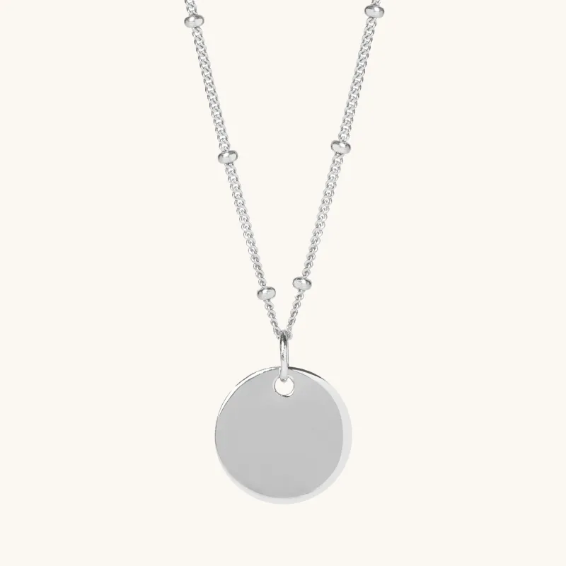 Engraveable Round Bead Necklace Silver sold by Muru