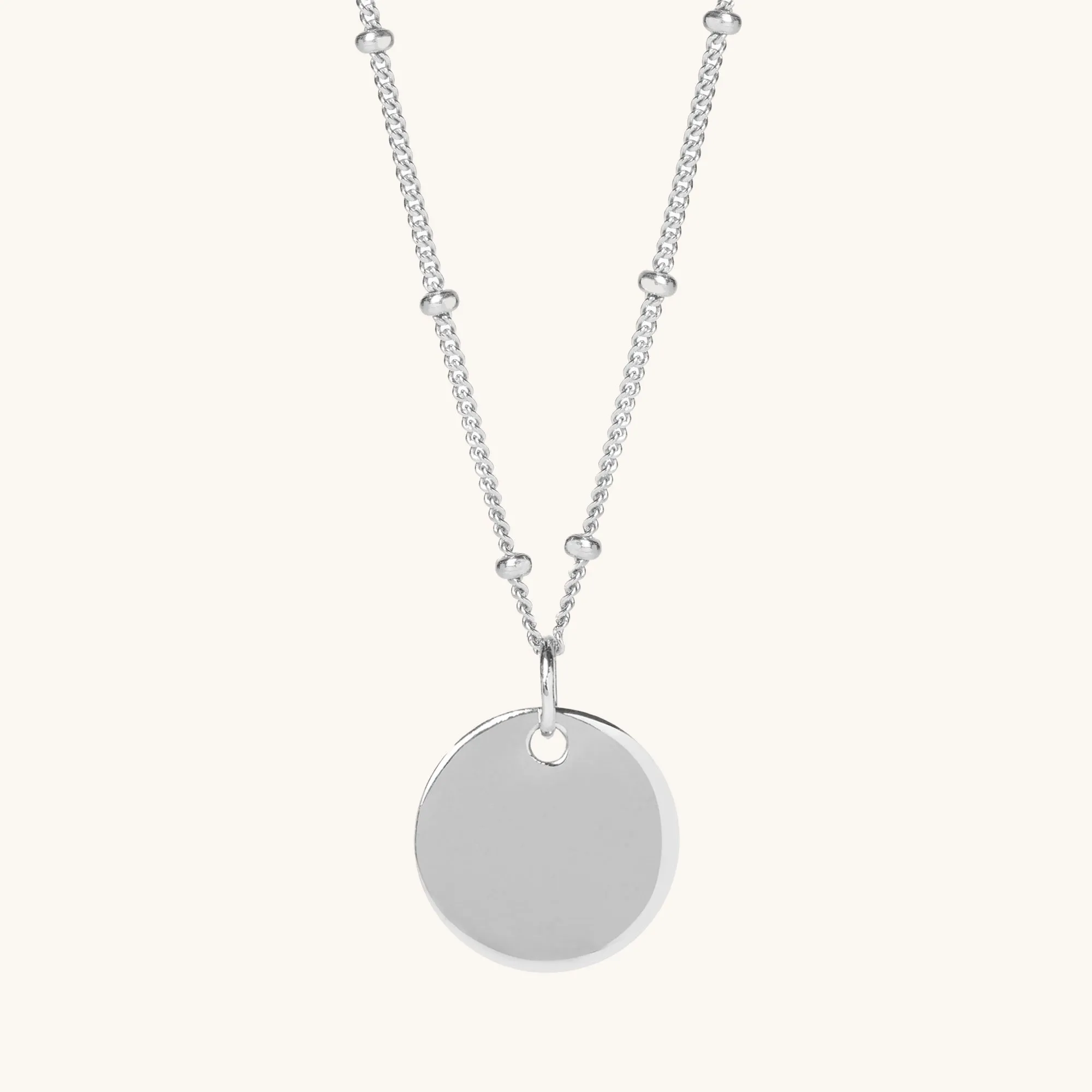 Engraveable Round Bead Necklace Silver sold by Muru
