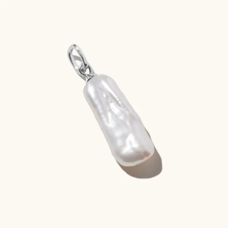 Long Pearl Pendant Silver sold by Muru