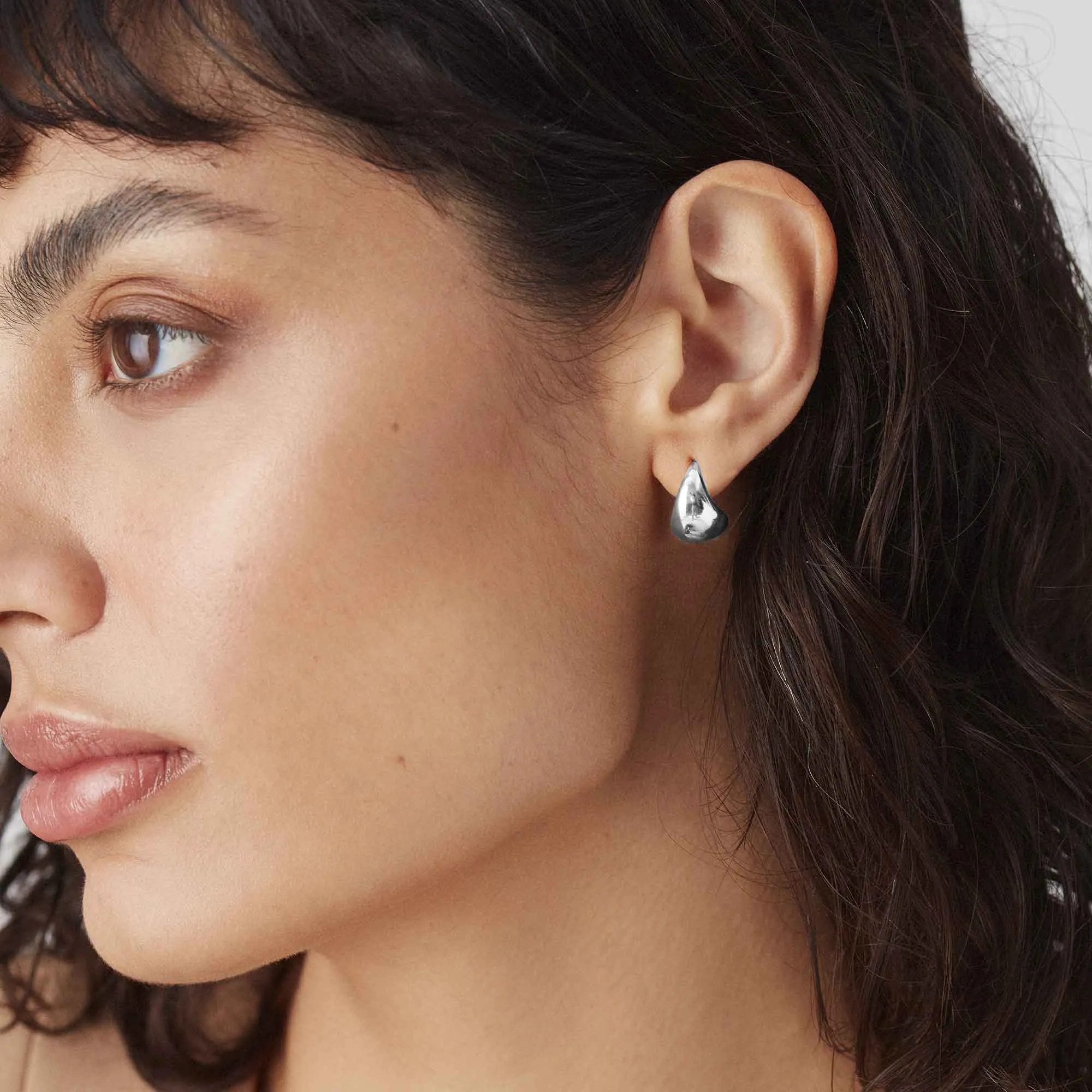 Tear drop statement studs silver sold by Muru product image thumbnail 2