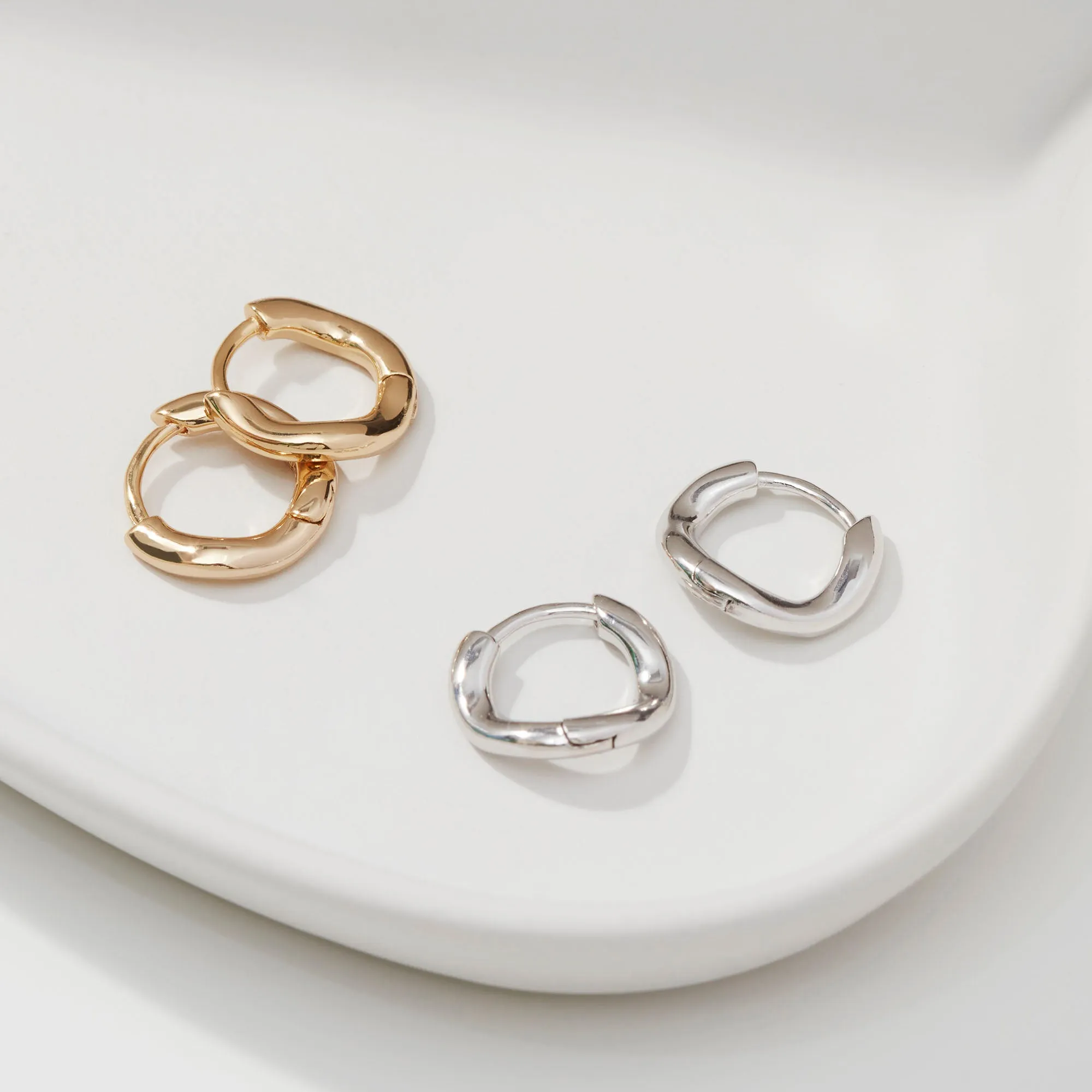 Ripple Hoop Earrings Silver sold by Muru product image thumbnail 3