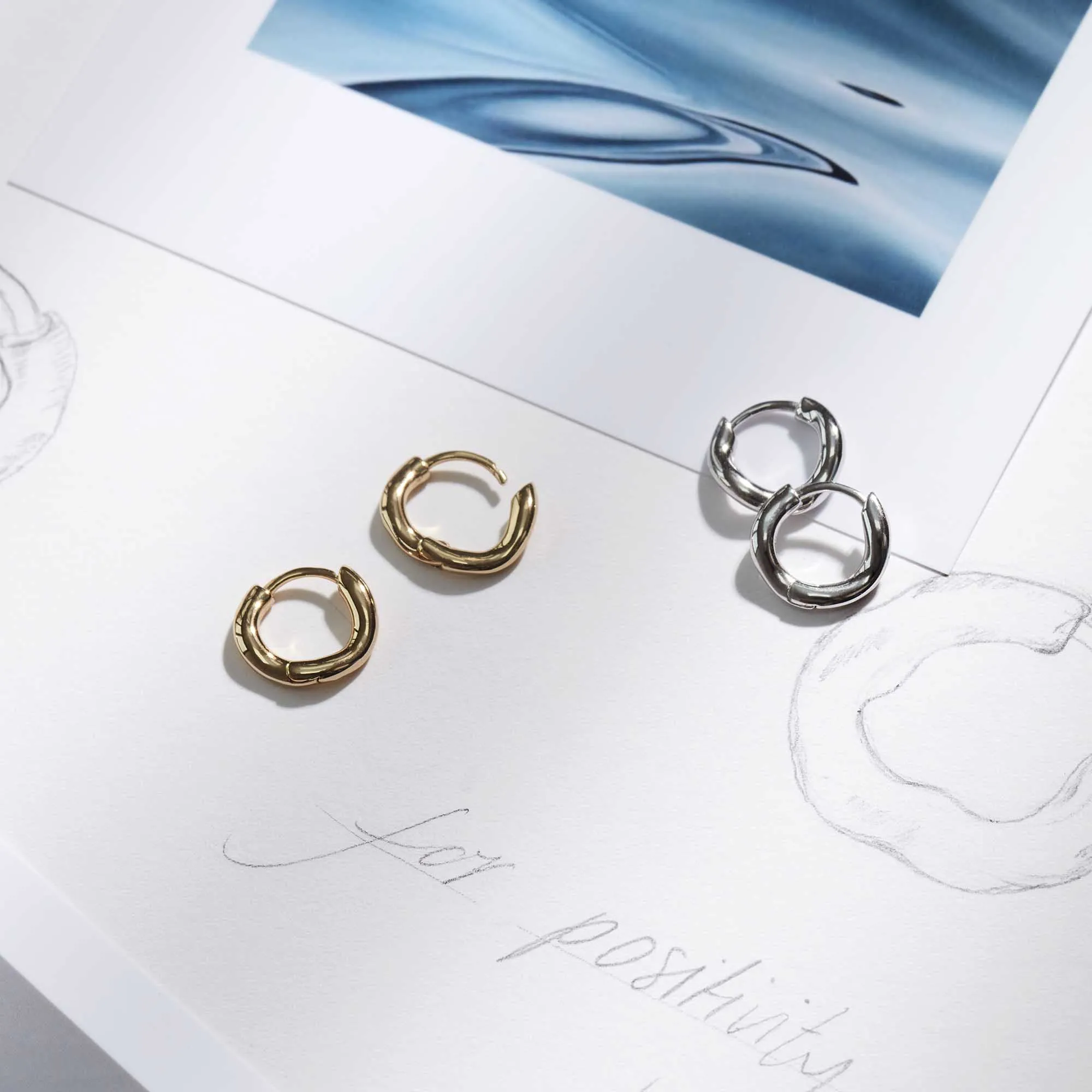 Ripple Hoop Earrings Silver sold by Muru product image thumbnail 2