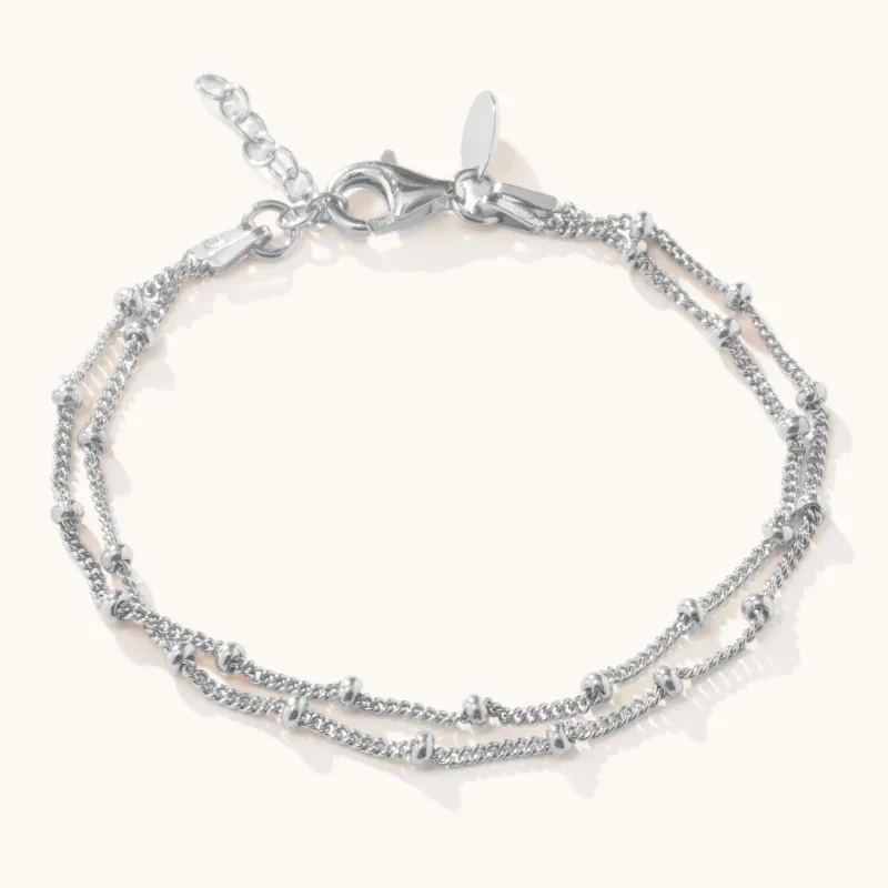 Duo Bead Bracelet Silver sold by Muru