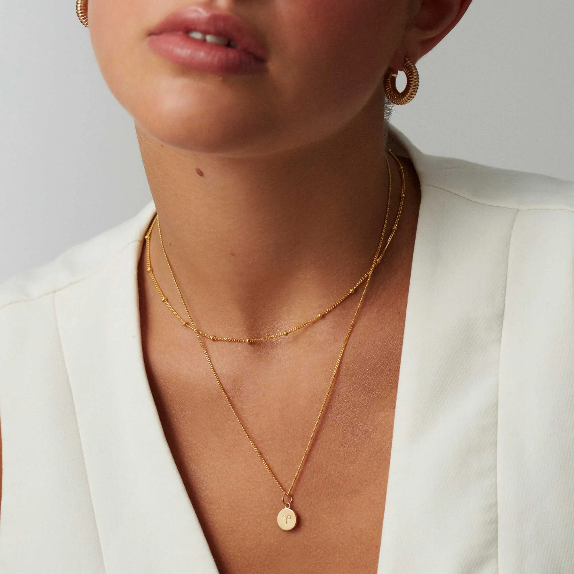 Gold Zodiac Disc Necklace With Curb Chain sold by Muru product image thumbnail 2