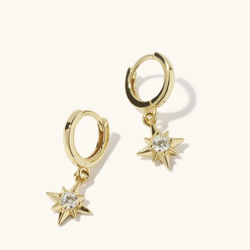 Crystal Star Hoops Gold sold by Muru