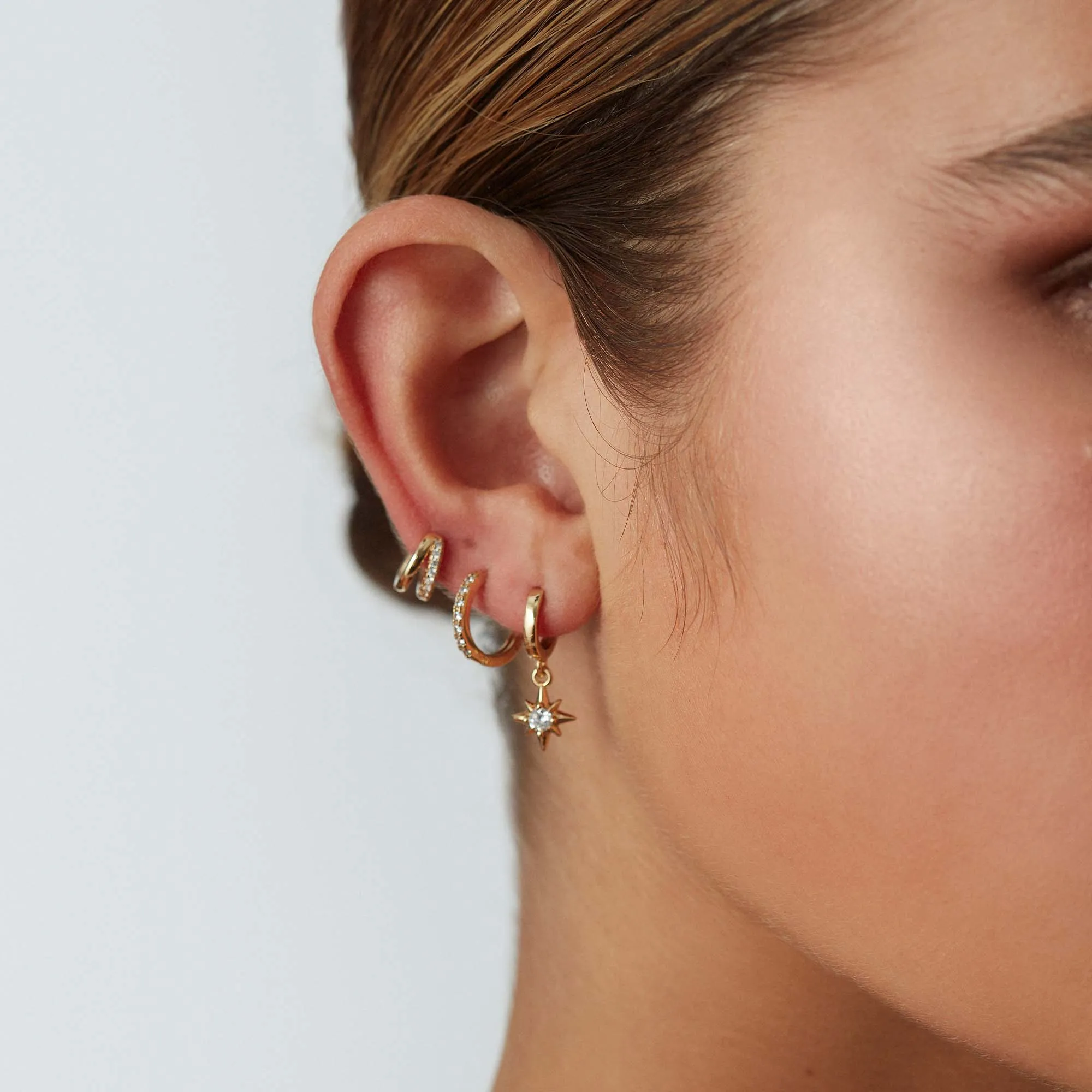 Crystal Star Hoops Gold sold by Muru product image thumbnail 3