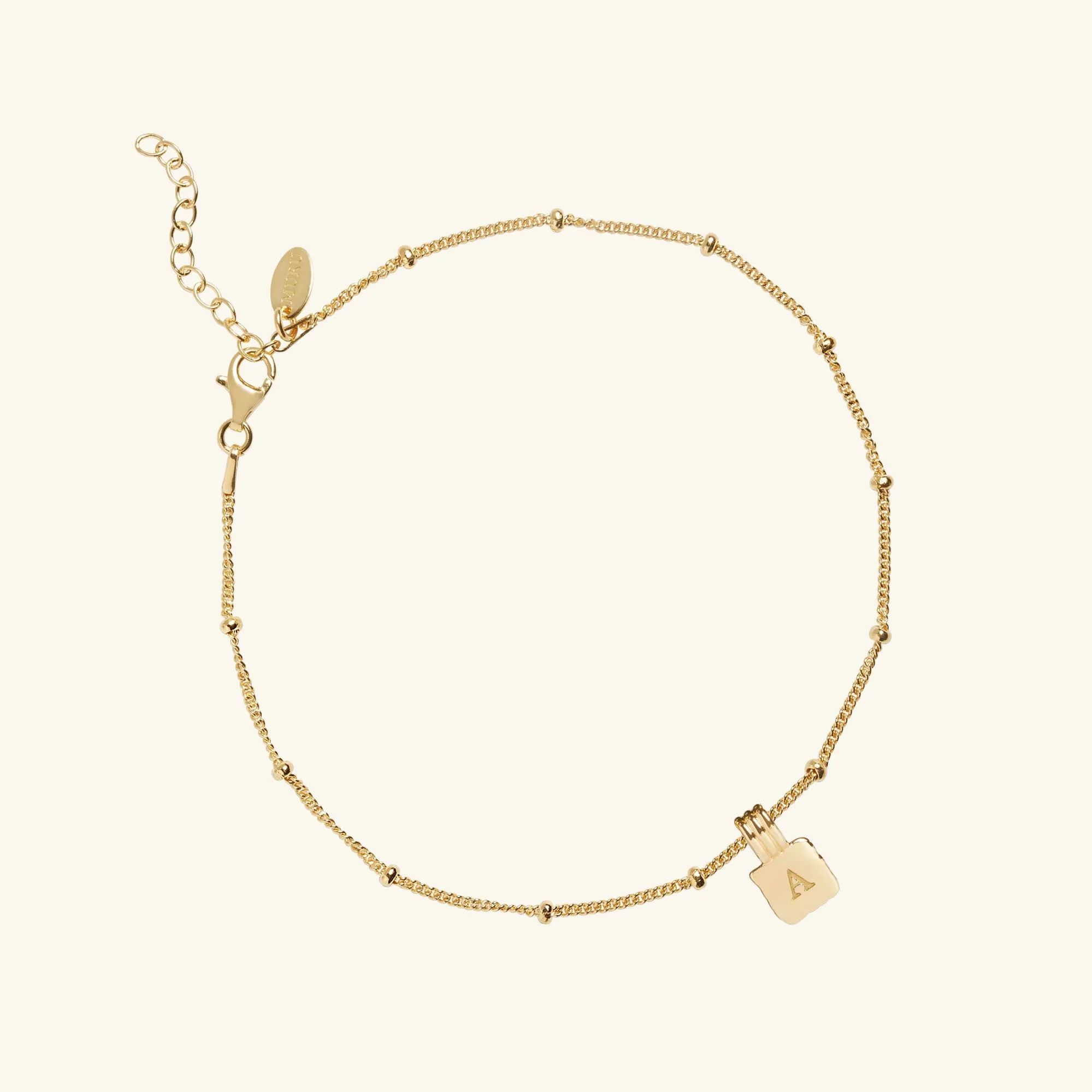Initial Square Charm Anklet Gold sold by Muru