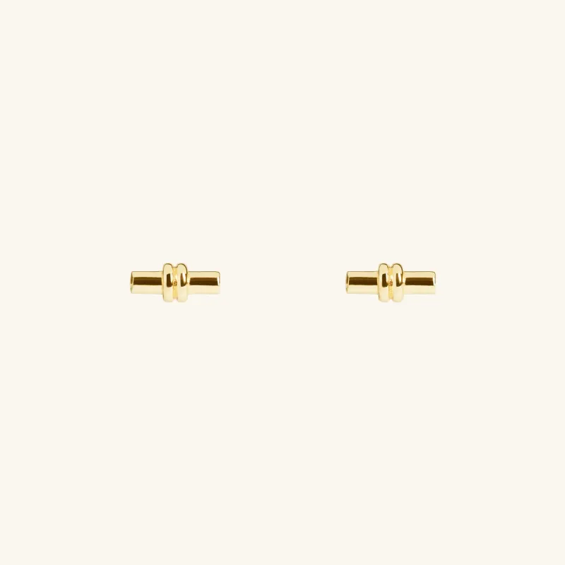 T Bar Stud Earrings Gold sold by Muru