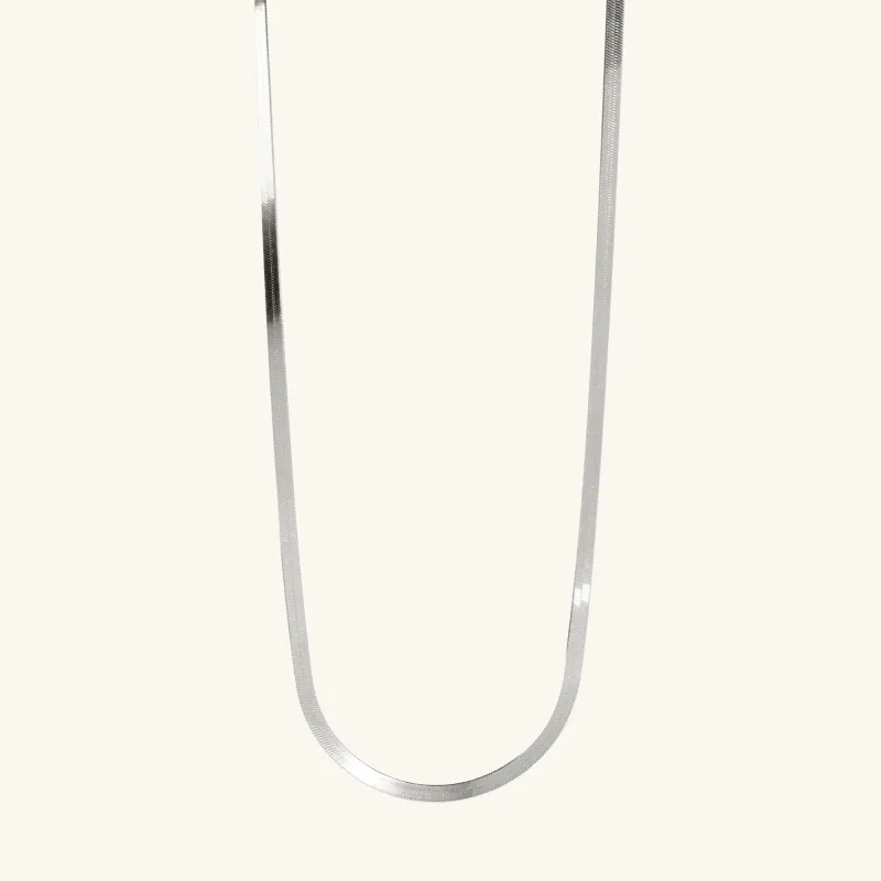 Flat Snake Chain Necklace Sterling Silver sold by Muru