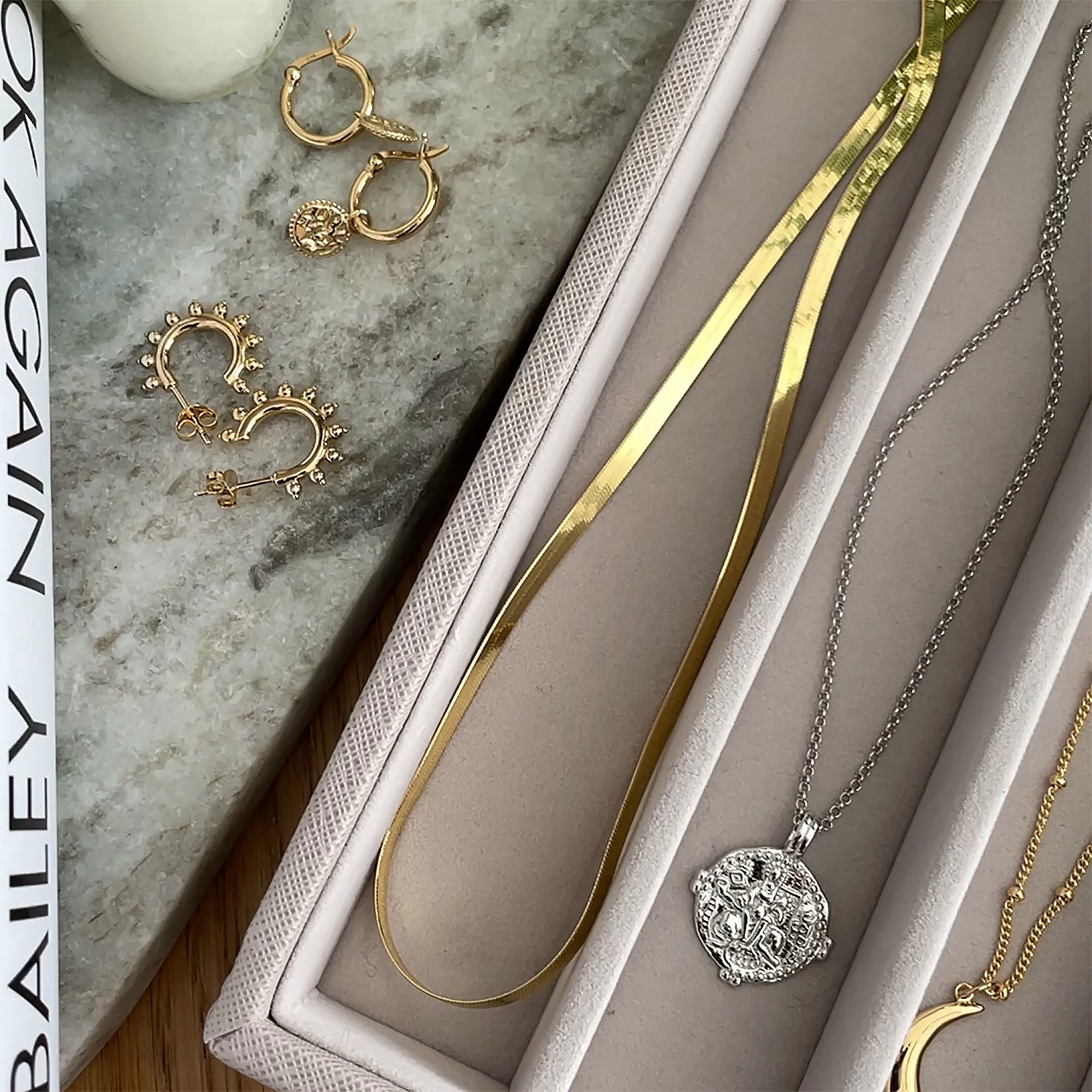 Flat Snake Chain Necklace Sterling Silver sold by Muru product image thumbnail 3