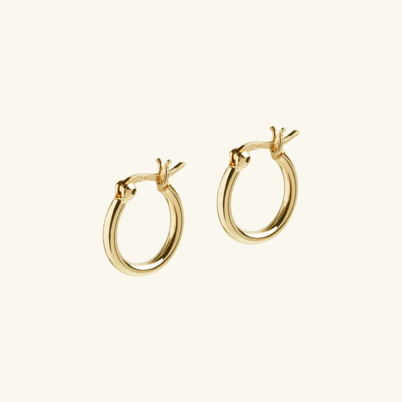 Small Hoop Earrings Gold sold by Muru