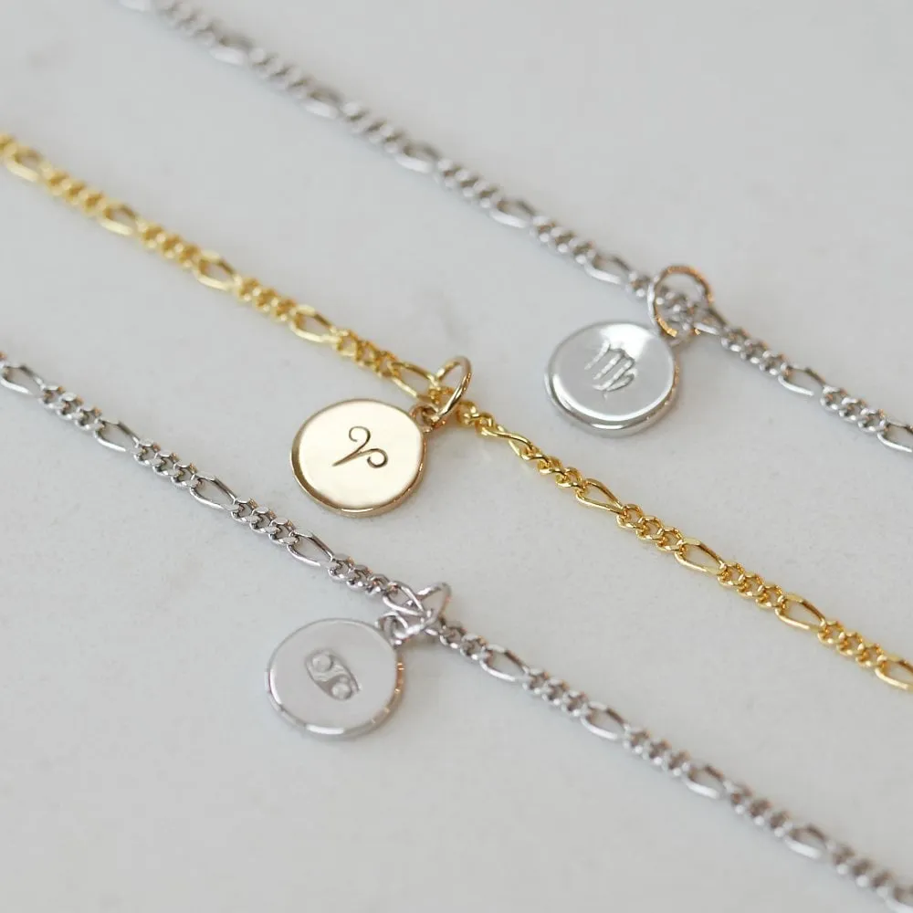 Zodiac Sign Figaro Chain Bracelet Silver sold by Muru product image thumbnail 4