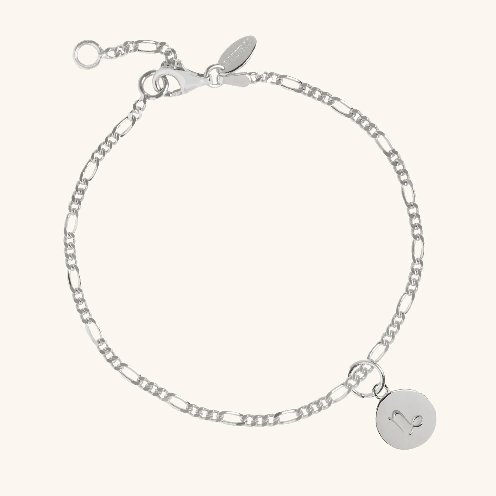 Zodiac Sign Figaro Chain Bracelet Silver sold by Muru